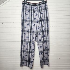 Joe Boxer Skull & Bones Sleep Pants Gray Plaid Size Large Men’s Lounge Pajamas